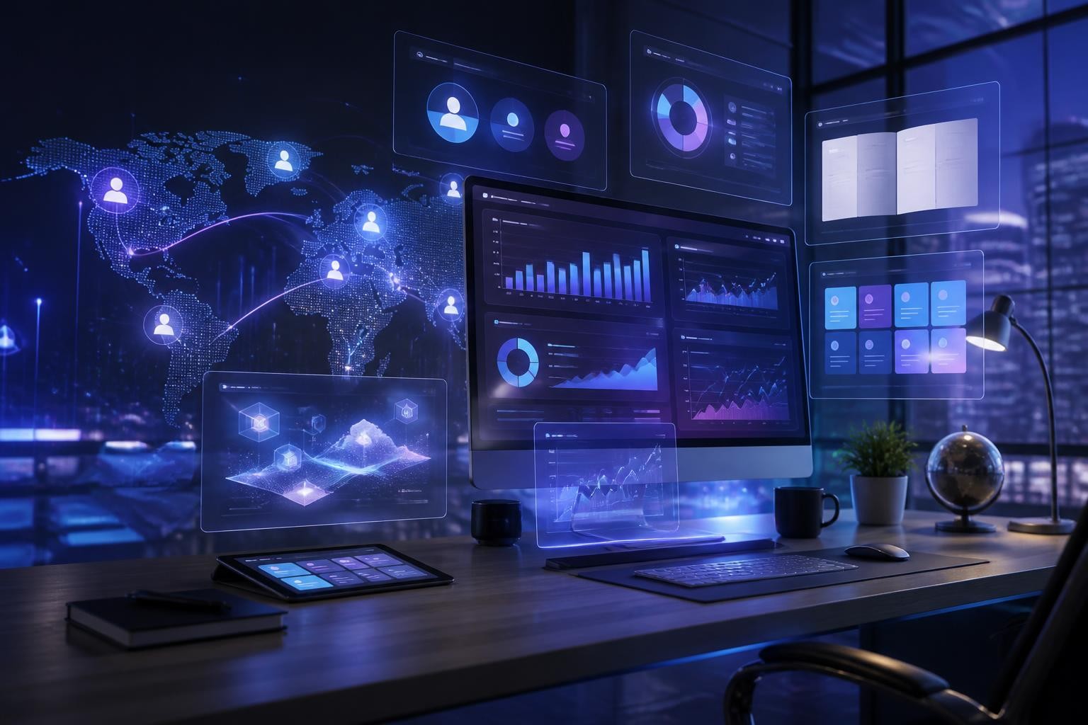 Futuristic professional workspace